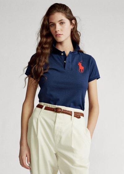 Camisa Polo Polo Ralph Lauren Skinny Fit Big Pony Mulher 49823-BTAR